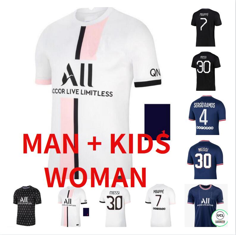 

21 22 Paris messi SERGIO RAMOS soccer jerseys MBAPPE HAKIMI Maillots de football shirt 2021 KEAN ICARDI DI MARIA MARQUINHOS VERRATTI KIMPEMB, Black;yellow