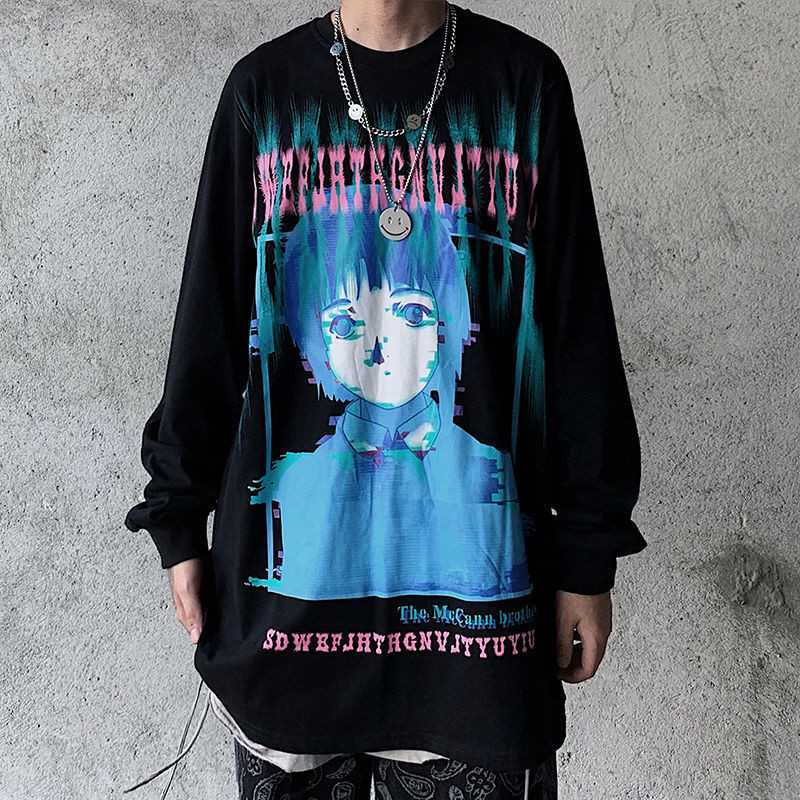 

2021 New T-shirts Manga Longa Primavera Vero Harajuku Da Camisa De t Do Gtico Preto Streetwear Legal Slido Tshirt Xeqp