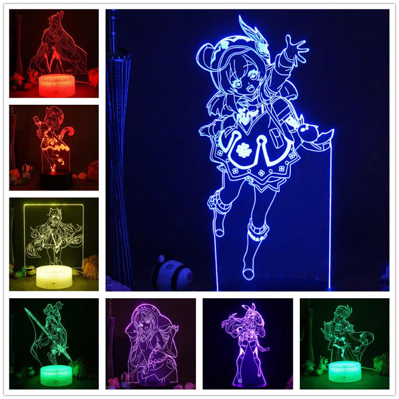 

Night Lights 3D LED 7 Colors Animated Cartoon USB Table Lamp Remote Control Touch Color Changing Home Bedroom Decor Kids Gift