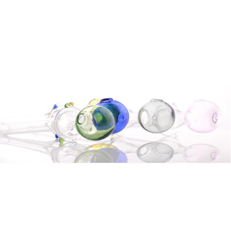 

Cigarette Tube Handcraft Pyrex Glass Oil Burner Pipe Mini Smoking Hand Pipes Colorful with Three Dots together.
