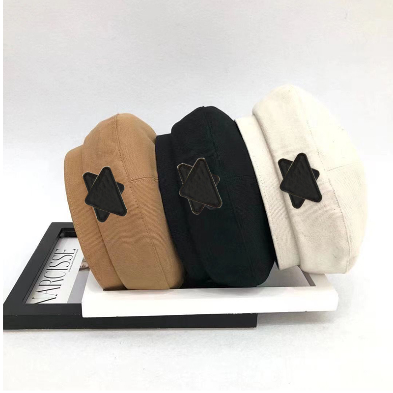 

Unisex Berets Man Fishermans Hat Fashion Peaked Cap Tendy Hat Summer Autumn Tourist Street High Quality Boy Hip Hop Street Geometric Print, White