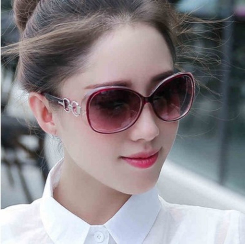

15809 Women's anti ultraviolet large frame riding Sunglasses 9509, Silver