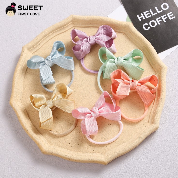 

girls butterfly Hair Accessories cute kids big bow baby headdress soft nylon hairband fashion children Elastic Hairs holder D004, Mix colors random