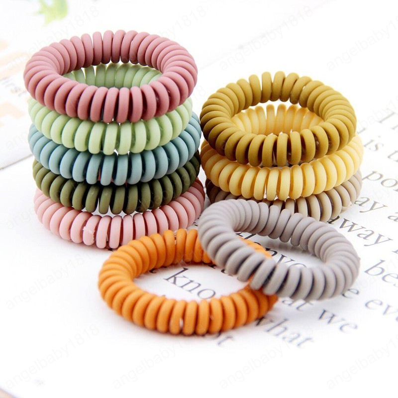 

High Quality Telephone Wire Cord Gum Hair Tie Girls Elastic Hair Band Ring Rope Candy Color Bracelet Kids Adult Hair Accessories, Randomly send color