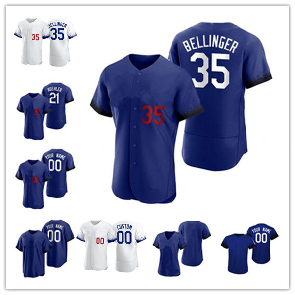 

2021 City Connect LA Baseball Jersey Chris Taylor Justin Turner Max Muncy Mookie Betts Will Smith Cody Bellinger Walker Buehler Urías Fernando Valenzuela Pollock Men, Men flexbase city blue