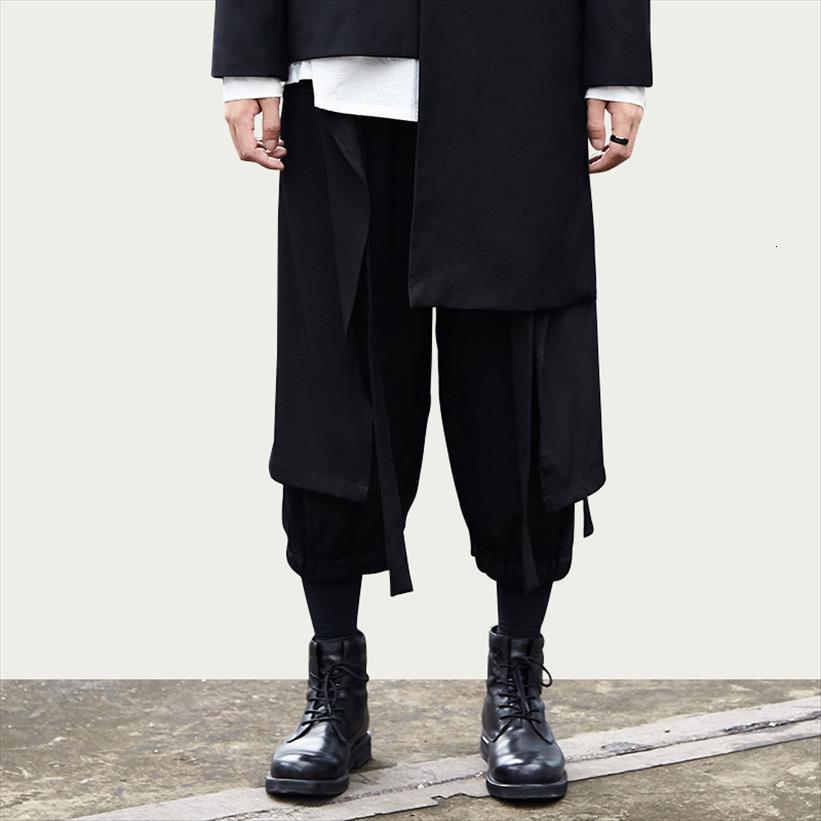

iidossan wild crotch harem women pant black fashion spring baggy pure cotton overalls oversize japanese streetwear harajuku