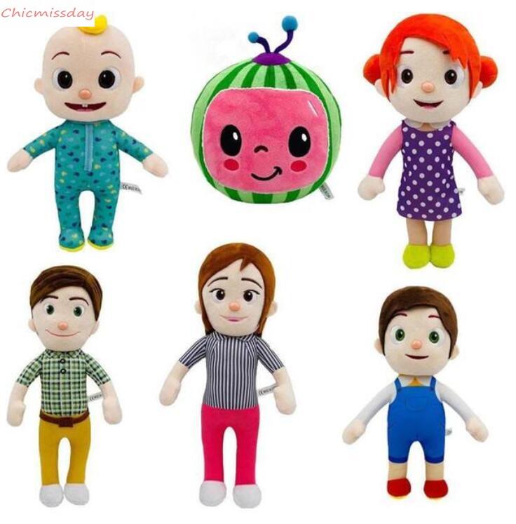 

US Stock 15-33cm Cocomelon Plush Toy Soft Cartoon Family Cocomelon Jj Family Sister Brother Mom And Dad Toy Dall Kids Chritmas Gifts FY7339