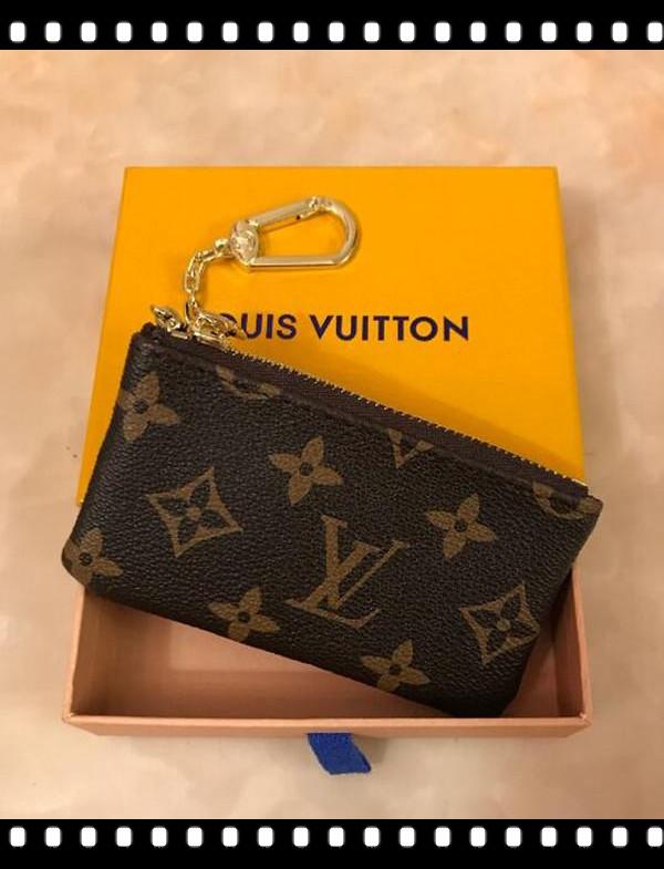 

A155 LV LOUIS VITTON Luxurys Designers France Style Bags Coin Pouch Men Women Lady Leather Coin Purse Key Wallet Mini Wallet, Red;black