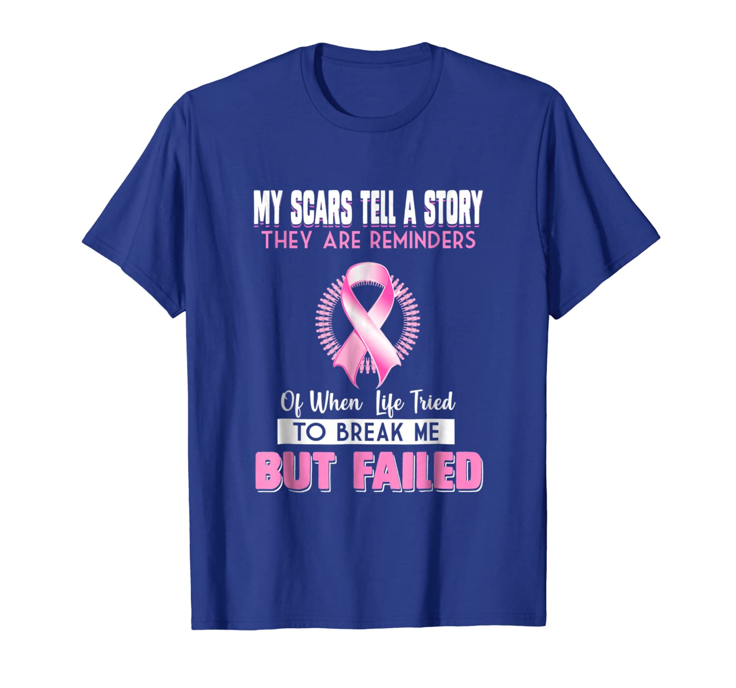 

My Scars Tell A Story T Shirt For Breast Cancer Awareness, White;black