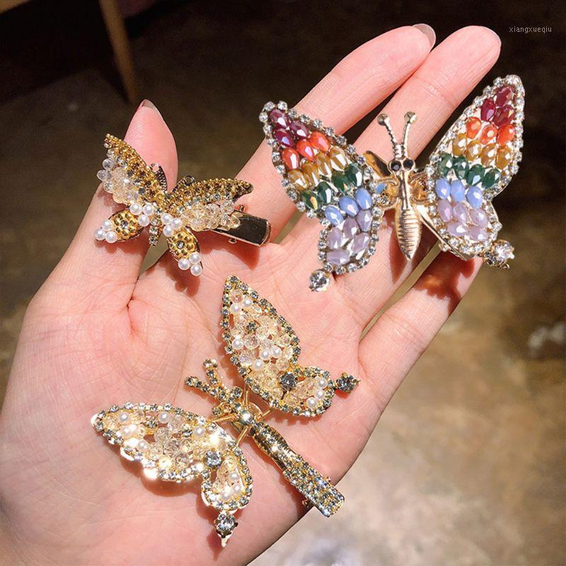 

Female Jewelry Hair Clips Glitter Rhinestone Metal Butterfly Wedding Hairpins U2JF & Barrettes, Golden;silver