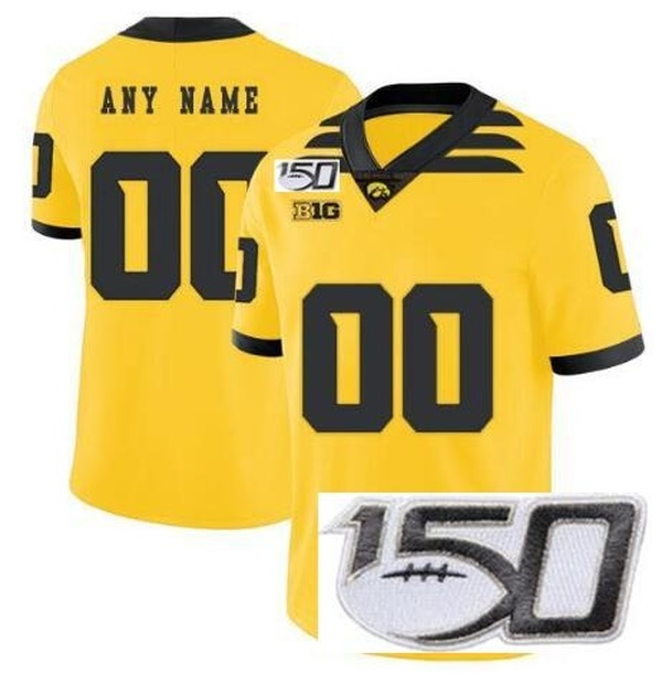 

Custom Iowa Hawkeyes Football College Stitched Jersey Men Women Youth Deuce Hogan Julius Brents Gavin Williams Tyler Elsbury Jack Campbell Jerseys, White with 150th patch
