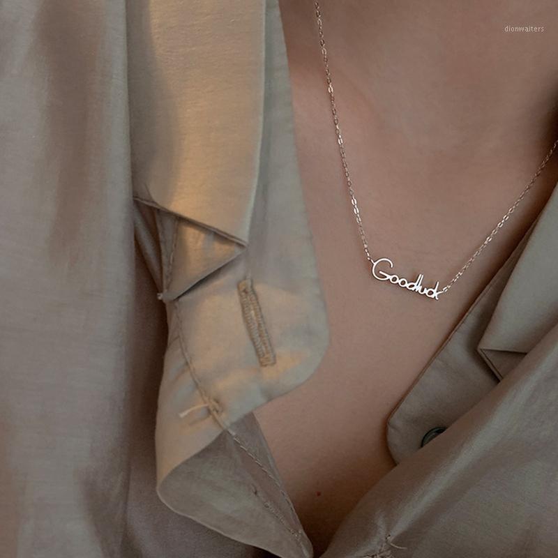 

Chains Fashion Rose Gold Good Luck Choker Collares Pendant Necklaces For Women Trendy Chain Collar Jewelry Wholesale