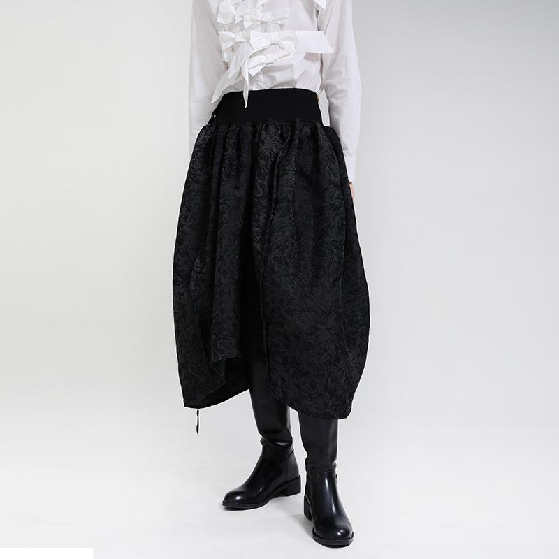 

Plus Size Women's Asymmetrical Skirts Bohemian Striped Maxi Sundress Casual Elastic Waist Faldas Saia Female Spring Robe, Cn2499
