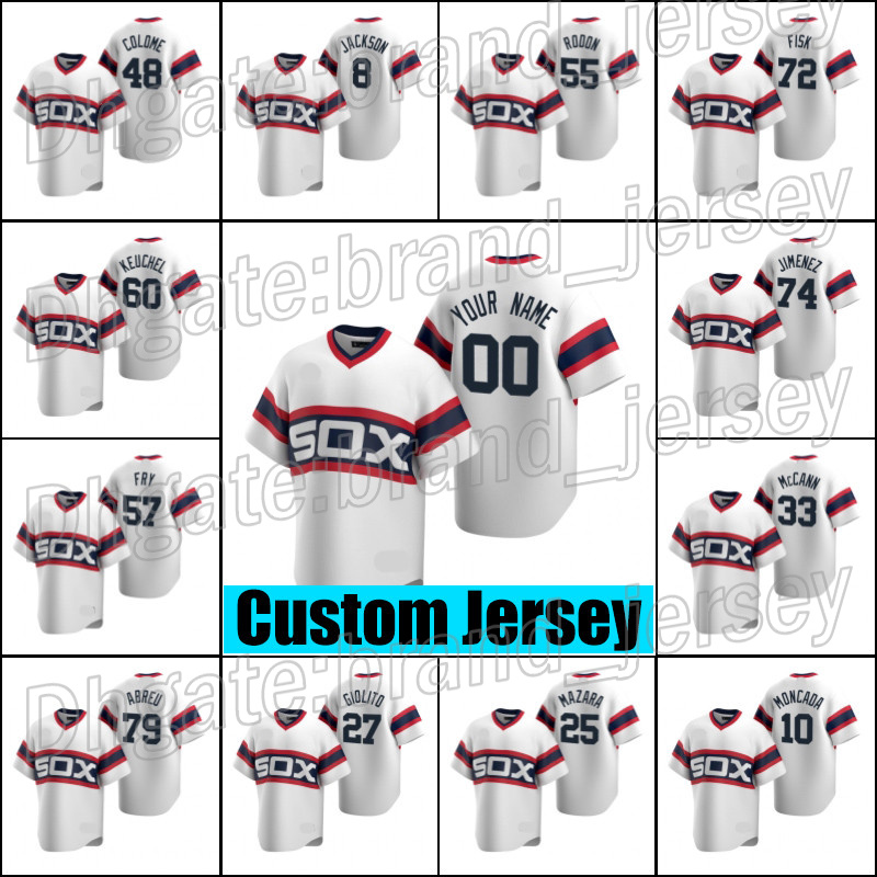 

Custom Chicago White Sox Mlb 7 Tim Anderson 10 Yoan Moncada Jersey 73 Yermin Mercedes 79 Jose Abreu 74 Eloy Jimenez 35 Frank Thomas Jerseys, Man jersey (bw)