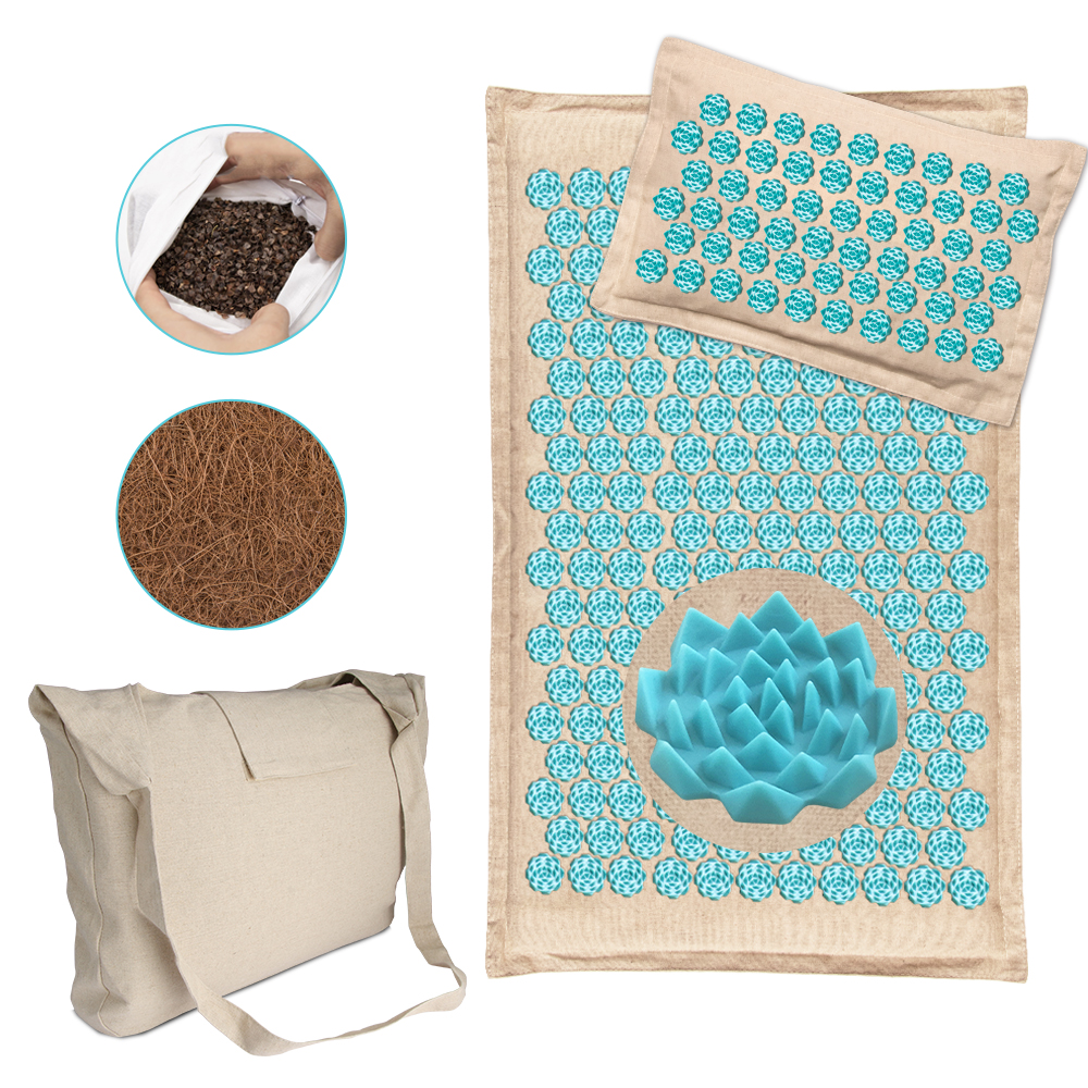 

Spike Yoga Cushion Sensi Massage Mat Acupressure Coconut Fiber Kuznetsovs applicator Fitness Pilates Exercise Buckwheat Pillow