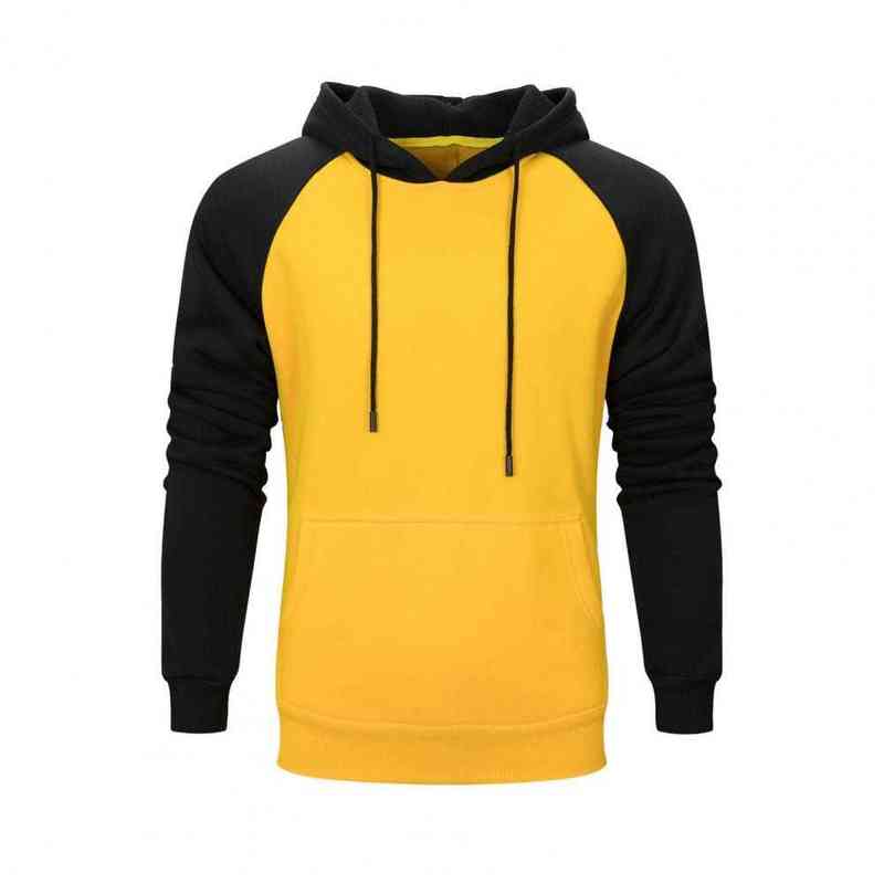 Men Flannel Sweatshirt 2021 Long Sleeve Men Two-tone Sweatshirt Loose Two-tone Pullovers Hooded Sweatshirt for Daily Wear L260526-image-745818524