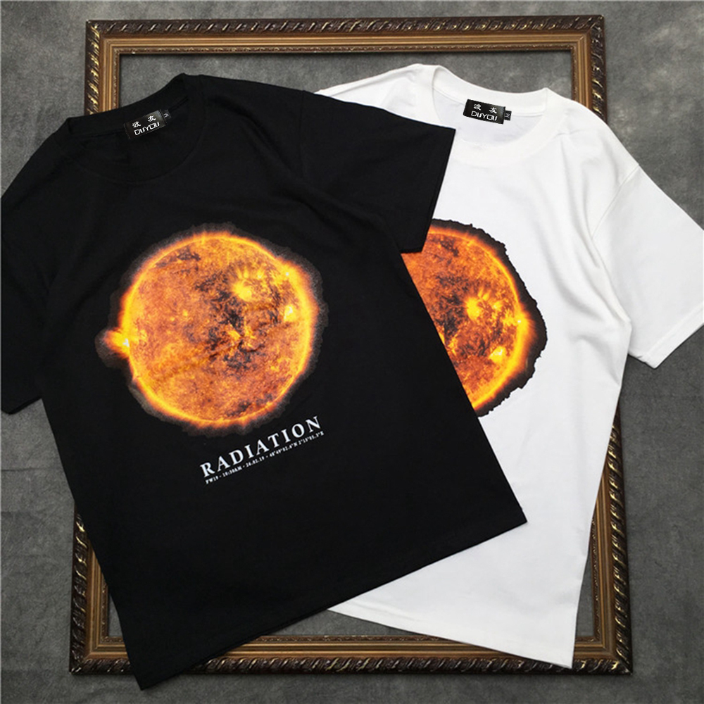 

2021 New Barrett Men's Short-sleeved T-shirt Radiation Thermal Sun Pattern Women t Shirts|streetwear 2191001610 Huyv, White