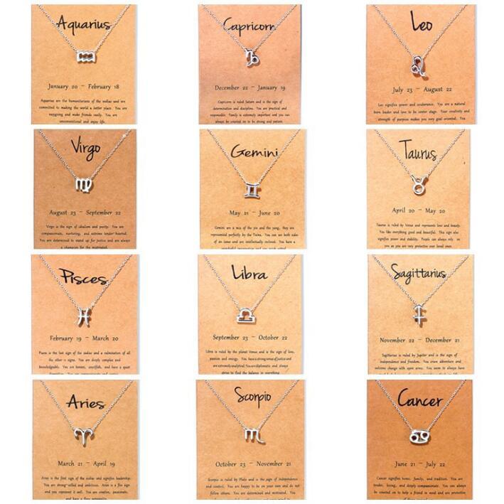 

Fashion Silver 12 Constellation Necklaces Pendants For Women Horoscope Astrology Galaxy Zodiac Choker Necklaces Jewelry Birthday Gifts