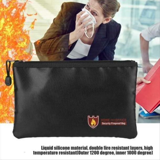

Fireproof Waterresistant Money Safe Cash Box Secret Document Bag File Pouch Case Waterproof Portable Briefcases, 27 cm