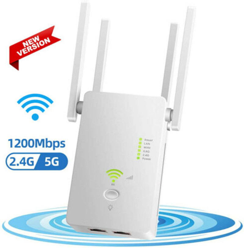 

Wifi Repeater Range Extender Wireless Signal Amplifier Router Dual Band 1200Mbps