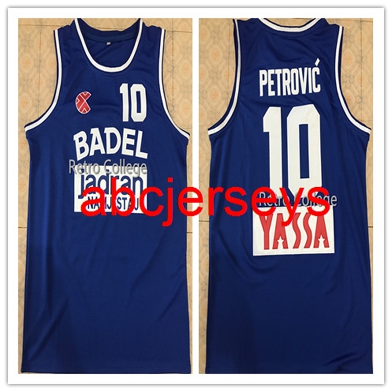 

Drazen petrovic badel zagreb city vintage Basketball Jersey Stitched Custom Any Number Name jerseys Ncaa XS-6XL, Blue