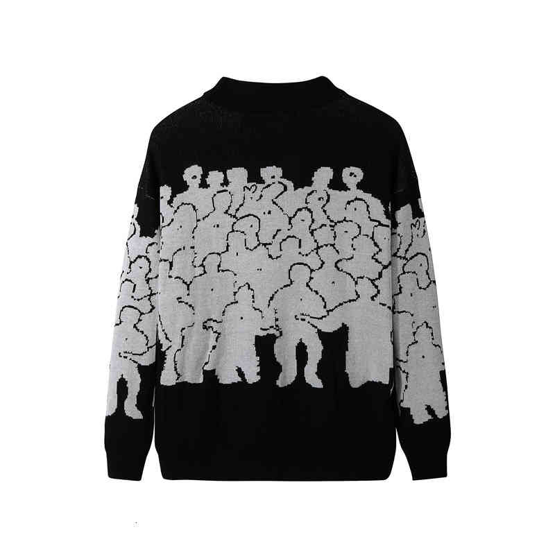 

Men's Sweaters Fashion embroidered cotton sweater, male Korean clothes, large size non-stop jackets SZVI, 1# shoe box