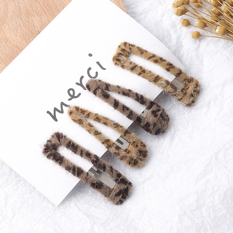 

Hair Clips & Barrettes Style Vintage Print Leopard Plush Hairpin For Women Hairband Girl Snap Barrette Bobby Clip Jewelry Gifts, Golden;silver