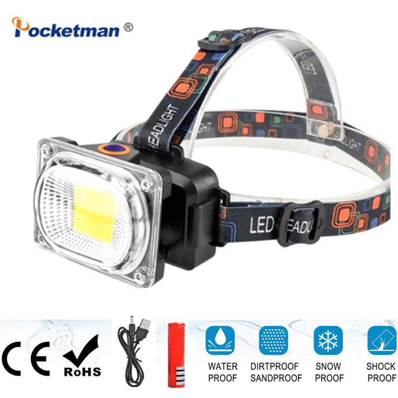 

Free ship DC charging COB LED headlamp led headlight adjustable head torch headlight power by 1*18650 battery for camping