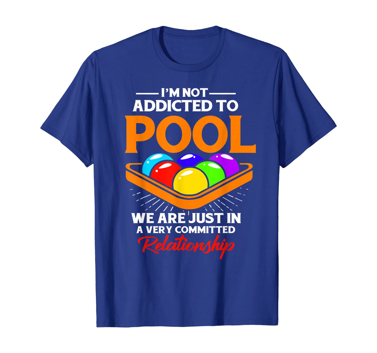 

funny billiards t shirt addicted committed relationship, White;black