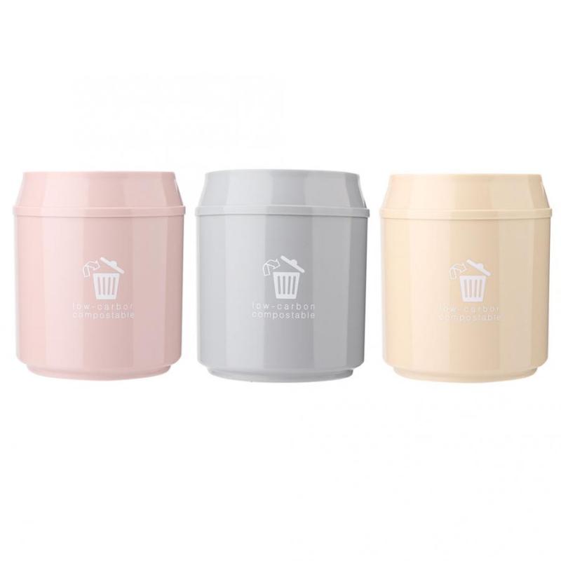 

Waste Bins Desktop Mini Trash Can Living Room Bedroom Paper Basket With Cover Creative Home Small Tea Table