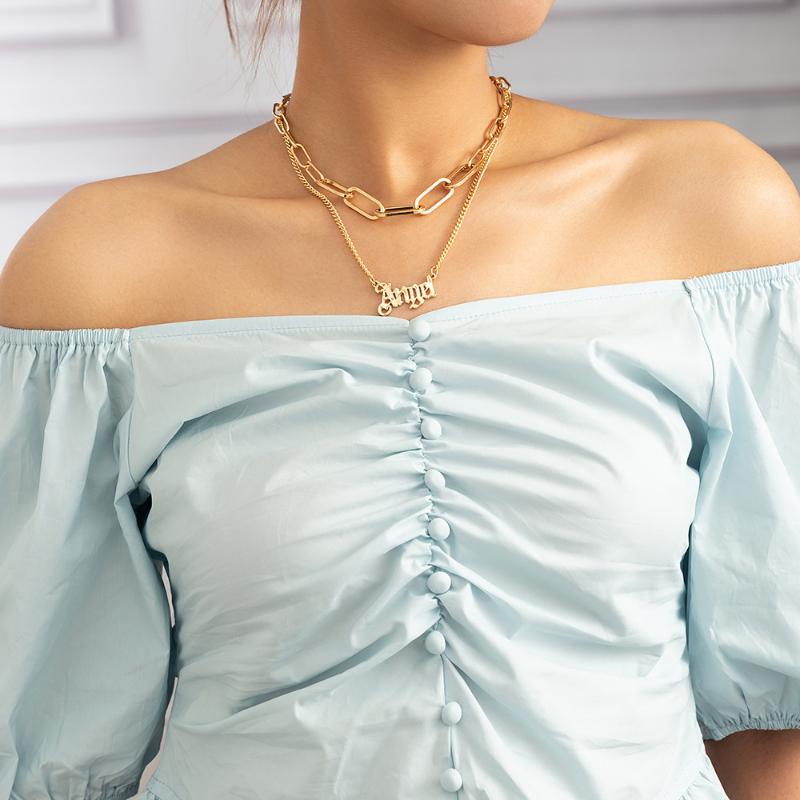 

Chains Fashion Exaggeration Metal Chain Angel Pendant Necklace For Girls Hyperbolical Choker Statement Gothic Jewelry Wholesale
