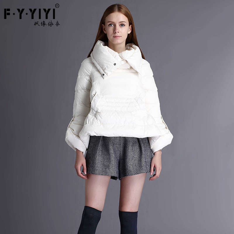 

down jacket white duck pullover women's short, loose and thickened, Black