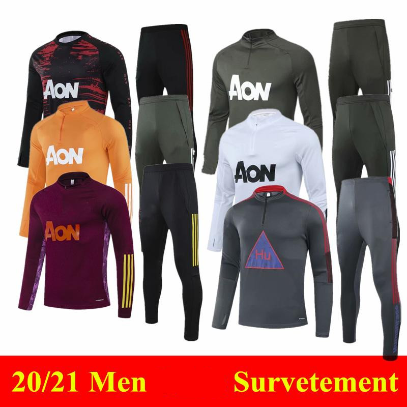 

MeN Tracksuit ROONEY UTD 2021 GREENWOOD CAVANI long sleeve Training Suits Thai Quality 20 21 POGBA B. FERNANDES RASHFORD Survetement, Black