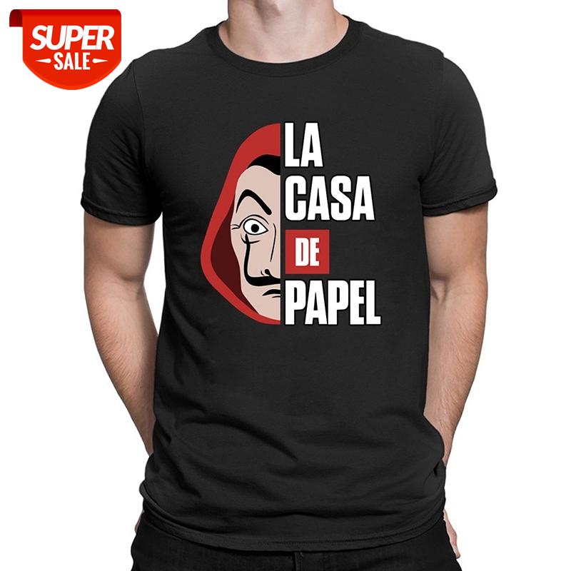 

La Casa De Papel T Shirt TV Series Money Heist House of Paper Tops Summer New Arrival Men Short Sleeve Casual Cotton Tee #0Z6Y, White;black
