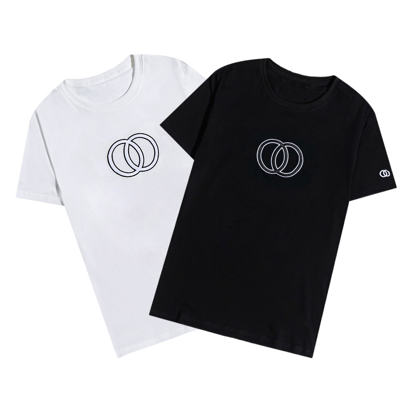 

Designer men's T-shirt European short-sleeved T-shirt embroidery tshirt cotton T Shirts Casual men and women t shirt, White;black