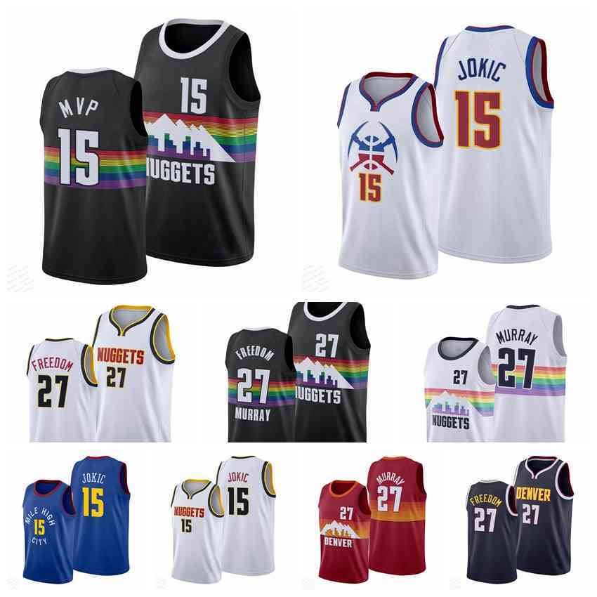 

Denver's Nuggets's MEN Basketball Nikola Jamal Murray Jokic 2021 MVP award Jersey, Black;red