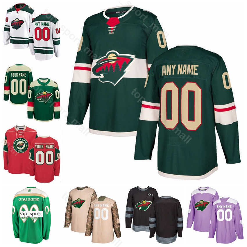

Men Kids Women Matt Dumba Jersey Minnesota Wild Ice Hockey Jared Spurgeon 17 Marcus Foligno Greenway Green Red White Camo, Men green