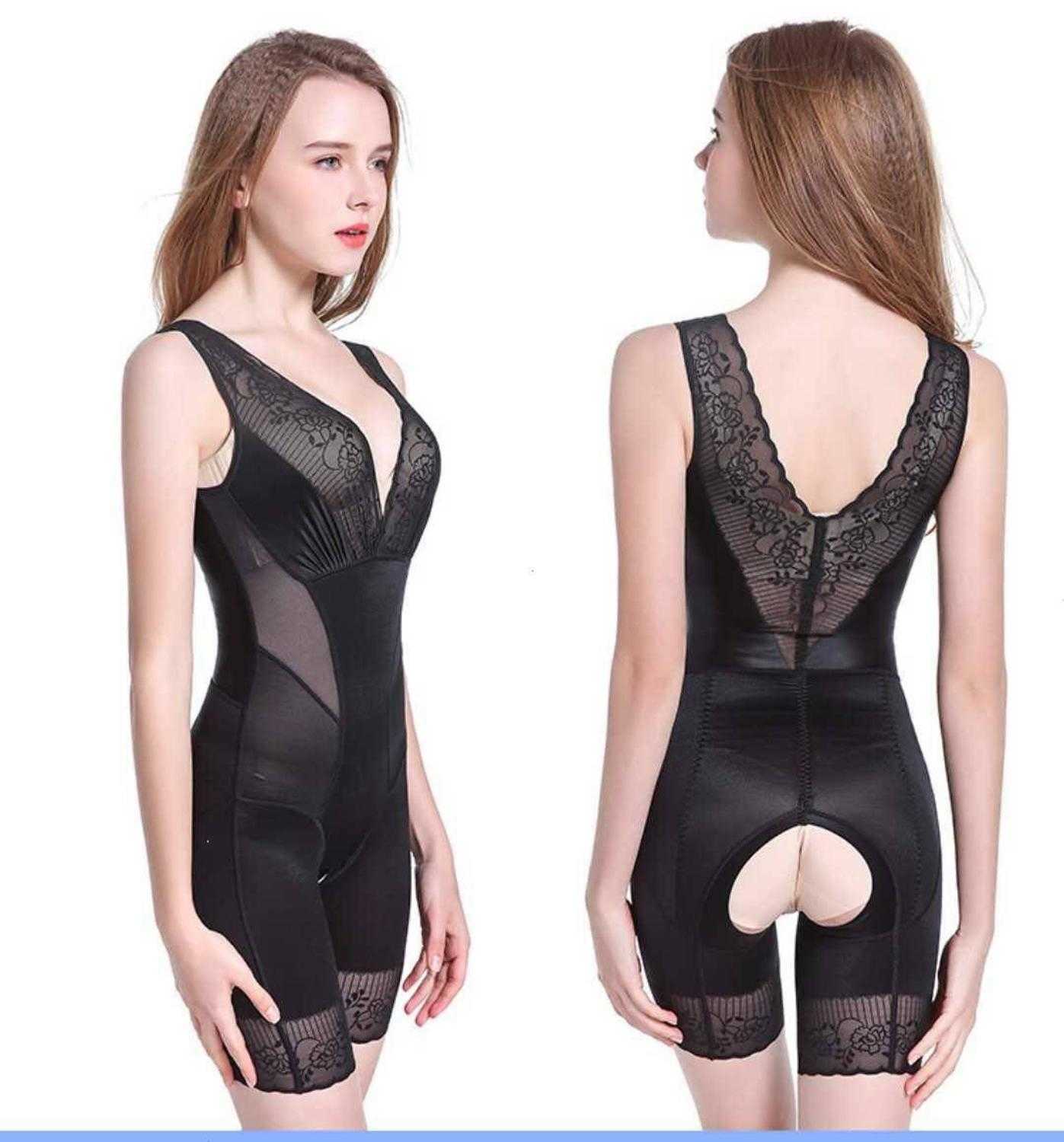 

Briefer Smooth Mesh Waist Bodyshaper women's Shapewear Push Bustier Gaine Up Sexy Faja Minceur Corset Lingerie Shaper Seemless, Black