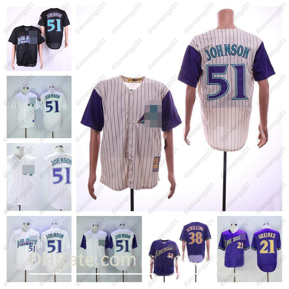 

custom Retro Men Women Youth Jersey 51 Randy Johnson 38 Curt Schilling 21 greinke 44 Paul Goldschmidt Baseball Jerseys, Blue;black