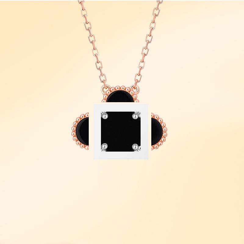 

S925 Sterling Silver Fashion Pendant Classic 18K Gold 4/Four Leaf Clover Flower Necklace Pendant Chain with Diamaonds for Women&Girls Valentine's Mother's Day Jewelry