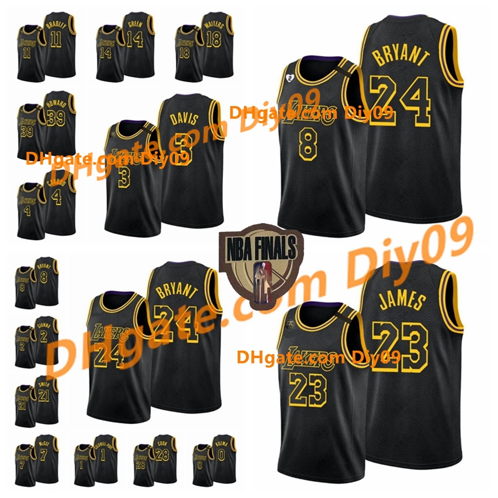 

Finals Black Mamba Los Angeles Lakers Kobe Bryant Davis James Mcgee Caldwell-pope Kuzma Cook Rondo City Basketball Jerseys, Black;red