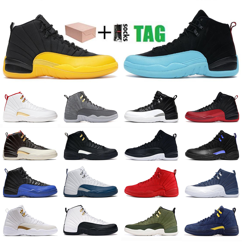 

University gold 12 12s dark lagoon mens Boots high sneakers indigo CNY black royal blue cherry white grey sunrise men sports trainers jordan12s basketball shoes, I need look other product