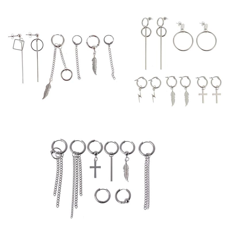 

Dangle & Chandelier Korean Hip Cool Jewelry Earrings V DNA Long Men Bangtan Boys Hoop Chain Drop Unique 2021Stud, Silver
