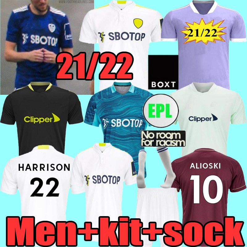 

Men tops 20 21 22 Leeds soccer jerseys United 2021 2022 HARRISON HERNANDEZ COSTA BAMFORD ALIOSKI CLARKE football shirt uniforms Adult+kids set
