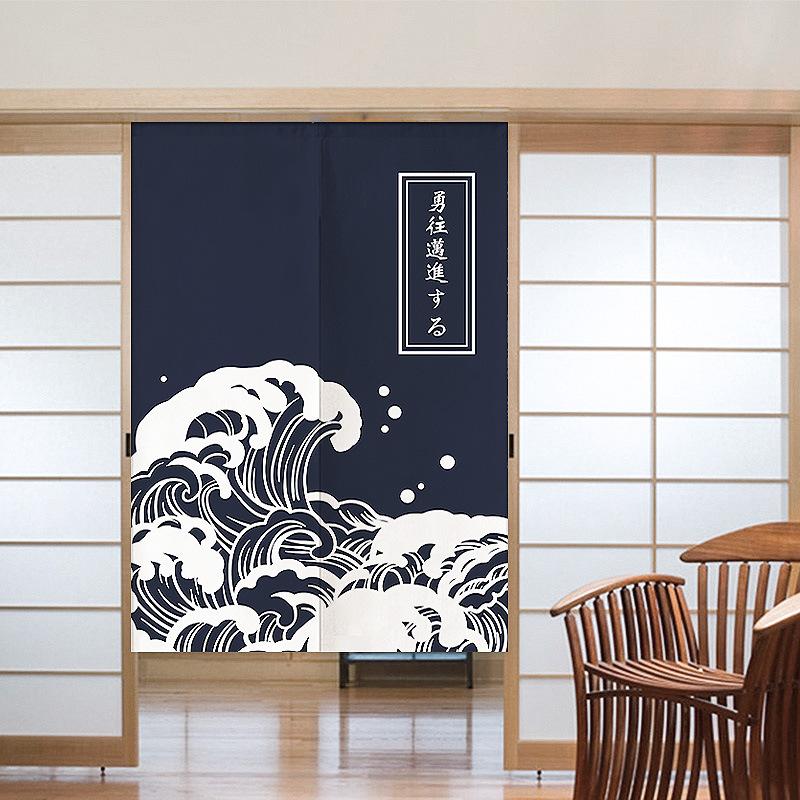 

Simple Japanese Wave Doorway Curtain Partition Curtain Bedroom Decoration Half Kitchen Hanging Noren