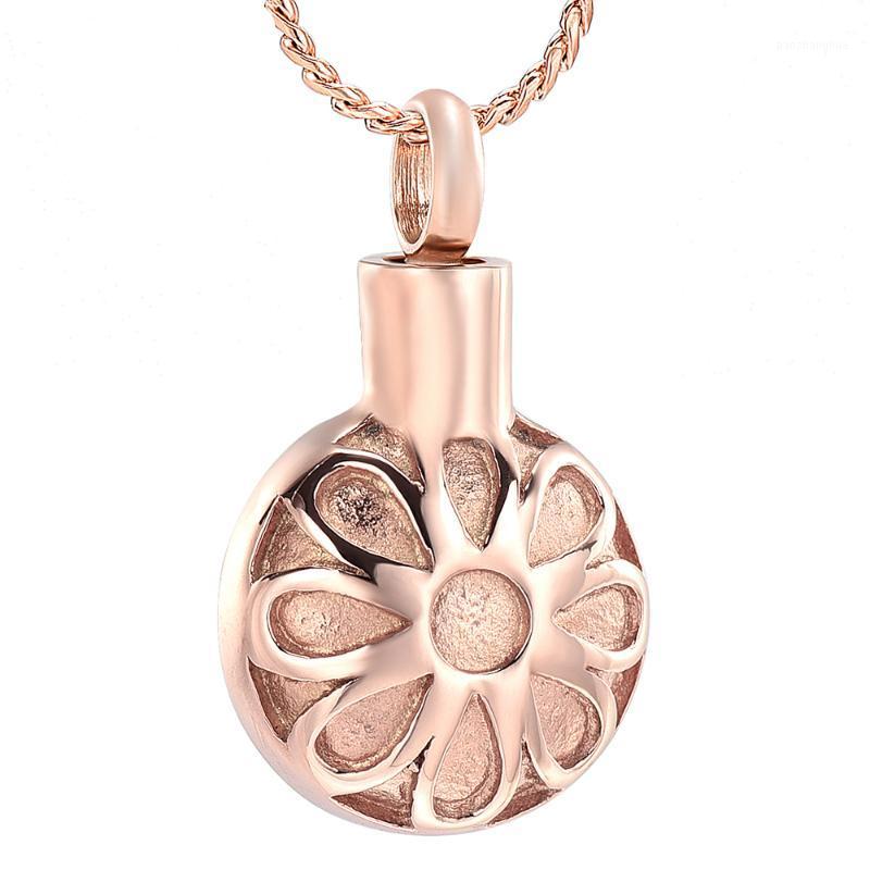 

Chains Sunflower Urn Necklaces For Ashes Women Men, Cremation Jewelry Keepsake Memory Necklace Gift, Silver