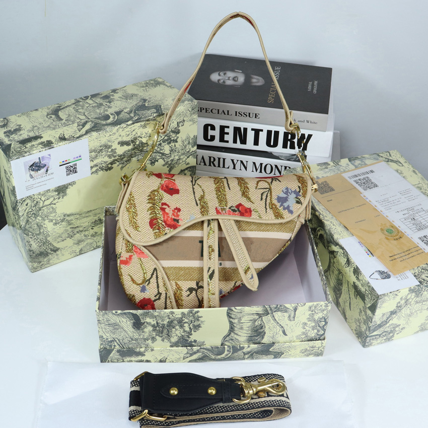 

Luxurys Designer Totes Handbags Women's Bags Old Flower Book Tote Canvas Embroidery Classic Saddle Bag 25cm 455463, #0