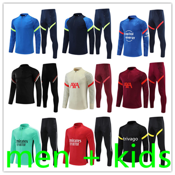 

21 22 kids + men s mens designers tracksuits Soccer Jerseys football training suits tracksuit survetement foot hommes chandal futbol enfant