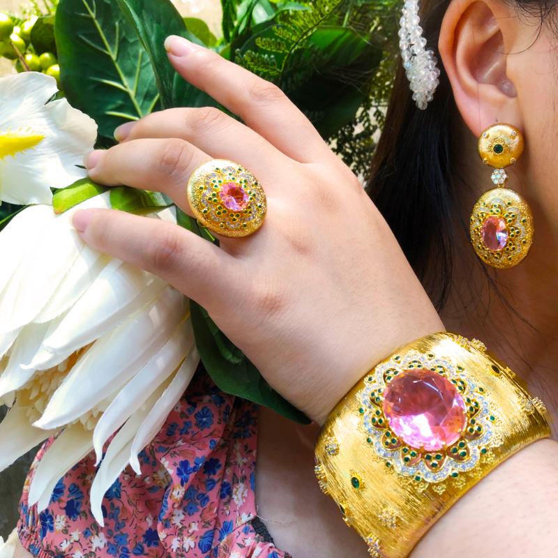 

Earrings & Necklace GODKI 3pcs Waterdrop Jewelry Sets For Women Wedding Party Cubic Zircon High End Craft Dubai Bridal Set, As pic