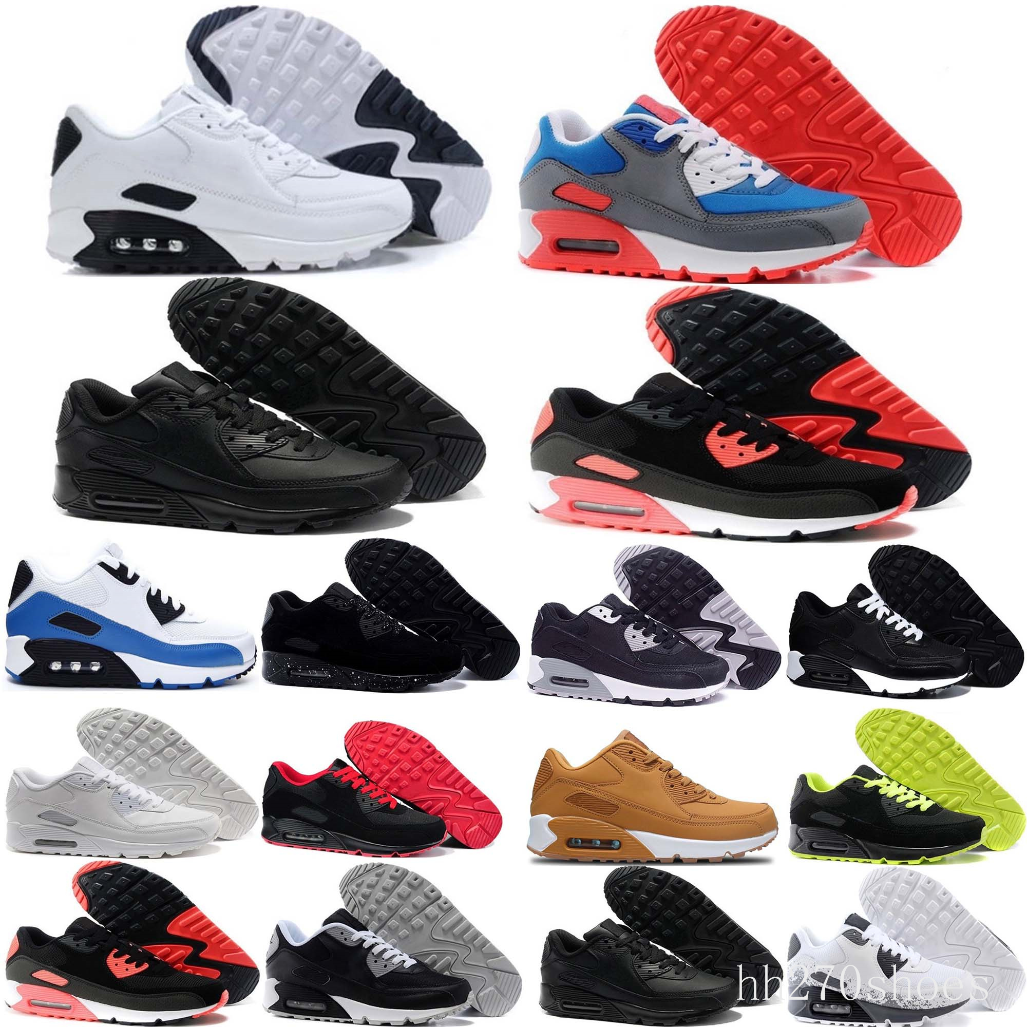 

2021 high quality Men Sneakers Shoes Classic and women Sports Trainer Cushion 90 Surface Breathable size 36-46, Color 4